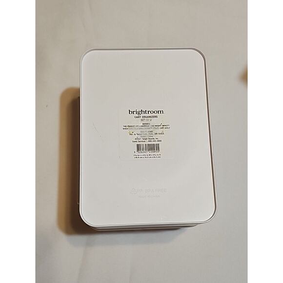 Set of 2 Brightroom Cart Organizers White 7 7/16" x 5 3/4" x 3 5/16" Side Hang - Picture 4 of 9